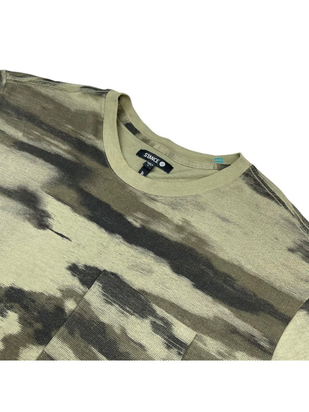Stance Men's Pima Cotton Blend S/S Crewneck T-Shirt Green Camouflage • Large